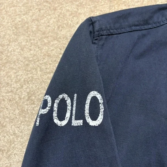 Polo Ralph Lauren Jacket Womens Medium Navy Full Zip Twill Bomber POLO Spell Out - Picture 10 of 16